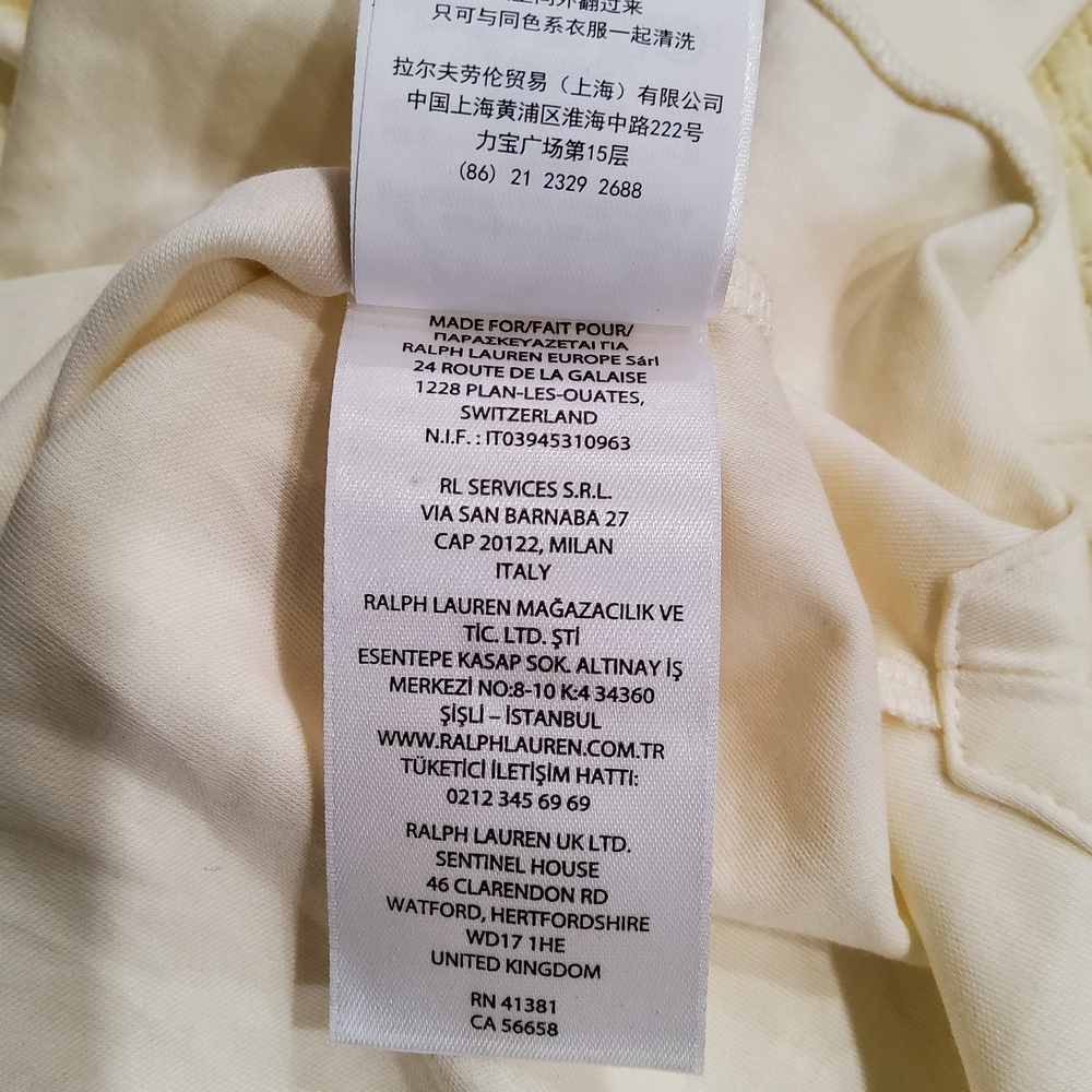 POLO Ralph Lauren Cream Custom Slim Fit Polo Shirt Size XL - Picture 12 of 12